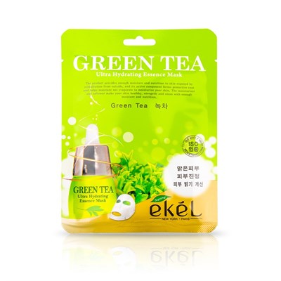 Противовоспалительная и себорегулирующая тканевая маска с экстрактом зеленого чая - Ekel Green Tea Ultra Hydrating Mask - фото 4741