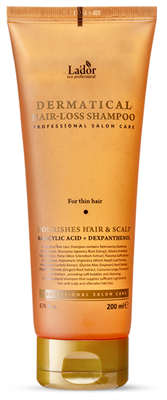 Lador Шампунь против выпадения волос (для тонких волос) Dermatical Hair- Loss Shampoo (For Thin Hair), 200 мл - фото 5759