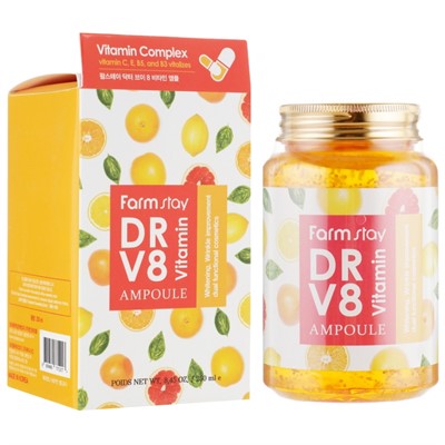 Farmstay Dr.V8 Vitamin Ampoule Многофункциональная витаминная сыворотка для лица, 250 мл - фото 6114