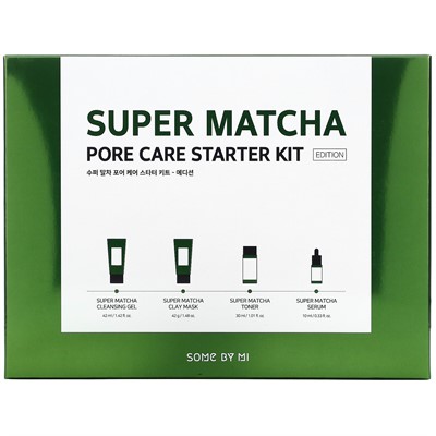 Набор SOME BY MI Super Matcha Pore Care Starter Kit: пенка, глиняная маска, тонер, сыворотка - фото 6767
