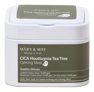 Набор тканевых масок успокаивающих Mary & May Cica Houttuynia Tea Tree Calming Mask 30 шт - фото 6978