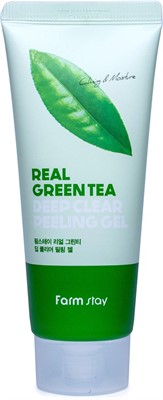 Отшелушивающий пилинг гель FarmStay Real Green Tea Deep Clear Peeling Gel, 100 мл - фото 7046