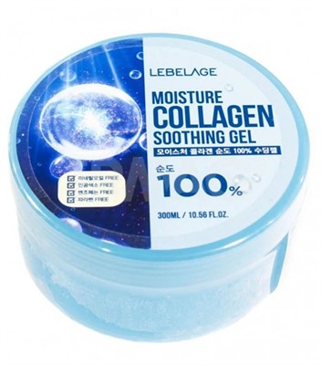 Lebelage Гель для тела Moisture Collagen 100% Soothing Gel универсальный с экстрактом коллагена, 300 мл - фото 7095