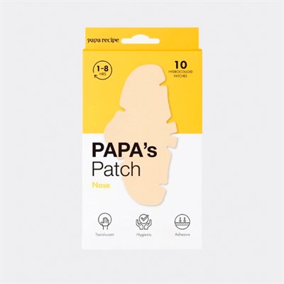 Гидроколлоидные патчи для очищения сальных нитей на носу Papa Recipe Papas Patch Nose - фото 7918