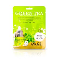 Противовоспалительная и себорегулирующая тканевая маска с экстрактом зеленого чая - Ekel Green Tea Ultra Hydrating Mask