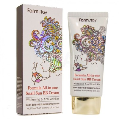 BB и СС средство Farm Stay Formula All-In-One Snail Sun BB Cream SPF50+ PA+++ 50 мл - фото 4590
