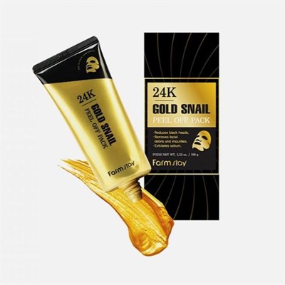 Маска-пленка с золотом и муцином улитки / Farm Stay Golden Snail 24K Gold Snail Peel Off Pack - фото 4643