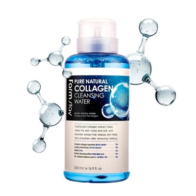 Мицеллярная вода с коллагеном Farm Stay Collagen Cleansing Water 500 мл - фото 4805