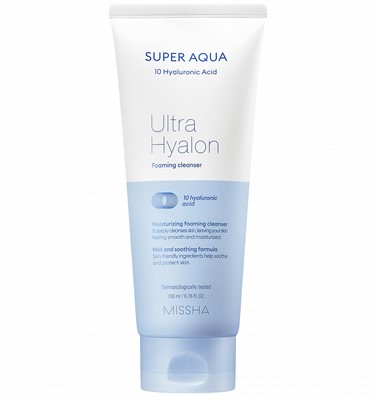 Пенка для умывания увлажняющая MISSHA Super Aqua Ultra Hyalron Cleansing Foam 200мл - фото 5211