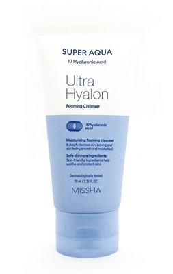 Очищающая пенка для лица Missha Super Aqua Ultra Hyaluron Cleansing Foam 100 мл - фото 5217