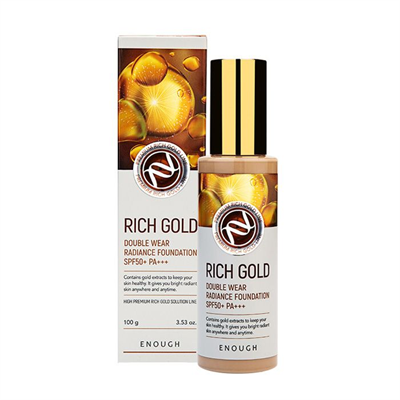 ENOUGH Тональный крем для лица ЗОЛОТО Rich Gold Double Wear Radiance Foundation SPF50+ PA+++ тон 13, 100 мл - фото 5292