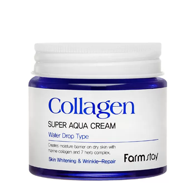 Farmstay Collagen Super Aqua Cream Крем суперувлажняющий с коллагеном, 80 мл - фото 5360