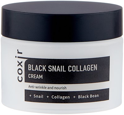 Coxir Black Snail Collagen Cream Крем против морщин с коллагеном и муцином черной улитки для лица, 50 мл - фото 5388