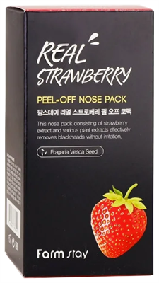 Farmstay маска-пленка для носа с экстрактом клубники Real Strawberry Peel-Оff Nose Pack, 60 г - фото 5729