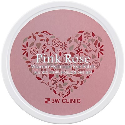 3W Clinic Гидрогелевые патчи для век с экстрактом французской розы Pink Rose Vitamin Hydrogel Eye Patch, 60 шт. - фото 5781
