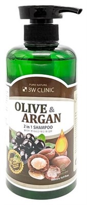 3W Clinic шампунь Olive & Argan 2 in 1, 500 мл - фото 5955