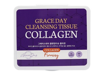 GRACE DAY Очищающие салфетки для макияжа с коллагеном Cleansing Tissue COLLAGEN, 45 шт - фото 6375