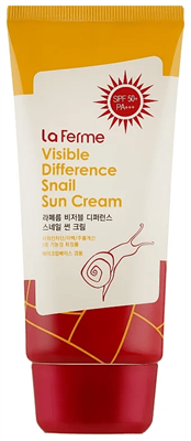 Farmstay крем La Ferme Visible Difference Snail Sun Cream SPF 50, 70 г - фото 6485
