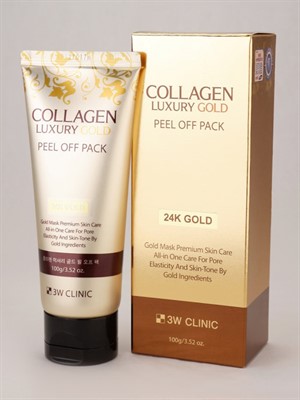 3W Clinic Маска-плёнка золотая с коллагеном Collagen Luxury Gold Peel Off Pack, 100 г - фото 6545
