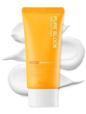A'Pieu  Солнцезащитный водостойкий крем для лица спф Pure Block Daily Sun Cream SPF45 / PA+++ Корея. 50 мл. - фото 6550