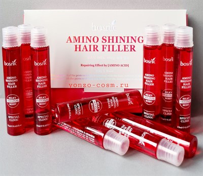 Bosnic Amino Shining Hair Filler, Набор филлеров для волос с аминокислотами, 13 мл - фото 6671