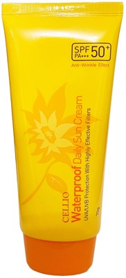 Солнцезащитный крем водостойкий Cellio Waterproof Whitening Sun Cream SFP50+ PA+++, 70 г - фото 6762
