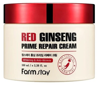 Farmstay Red Ginseng Prime Repair Cream Восстанавливающий крем для лица с экстрактом красного женьшеня, 100 мл - фото 6834