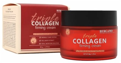 Укрепляющий крем для лица с тройным коллагеном Bergamo Triple Collagen Firming Cream 50 мл - фото 7023