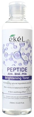 Тонер с пептидами и AHA-BHA-PHA кислотами Ekel Peptide AHA BHA PHA Brightening Toner, 250 мл - фото 7079
