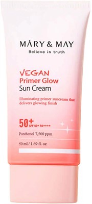 Крем-праймер cолнцезащитный Mary & May Vegan Primer Glow Sun Cream SPF50+ PA++++ 50 мл - фото 7182