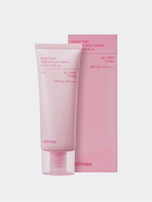 Солнцезащитный крем с эффектом выравнивания тона кожи с ниацинамидом Celimax Heart Pink Tone Up Sun Cream SPF50+ PA++++ 40ml - фото 7395