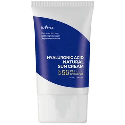 Увлажняющий минеральный солнцезащитный крем IsNtree Hyaluronic Acid Natural Sun Cream SPF50+ PA++++ 50ml - фото 8114