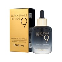 Сыворотка для лица ампульная с комплексом из 9 пептидов Farm Stay Black Snail & Peptide 9 Perfect Ampoule
