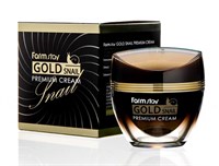Премиальный крем для лица с золотом и муцином улитки Farm Stay Gold Snail Premium Cream