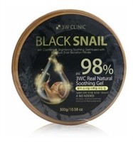 3W Clinic Black Snail Natural Soothing Gel 98% Универсальный гель для лица и тела с экстрактом слизи черной улитки, 300 гр