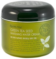 Farmstay Green Tea Seed Whitening Water Cream Увлажняющий осветляющий крем для лица с семенами зеленого чая, 100 г