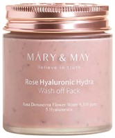 Маска глиняная для лица с экстрактом розы и гиалуроновой кислотой Mary & May Rose Hyaluronic Hydra Glow Wash Off Pack 125 гр