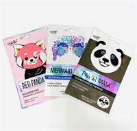 Epielle Набор тканевых масок с животными Animal Mask 3 шт (panda,mermaid,red panda)