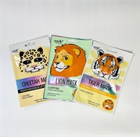 Epielle Набор тканевых масок с животными Animal Mask 3 шт (tiger,lion,cheetan)