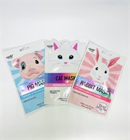 Epielle Набор тканевых масок с животными Animal Mask 3 шт (rabbit,cat,pig)